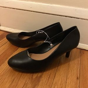 A New Day Black Leather Low Heel